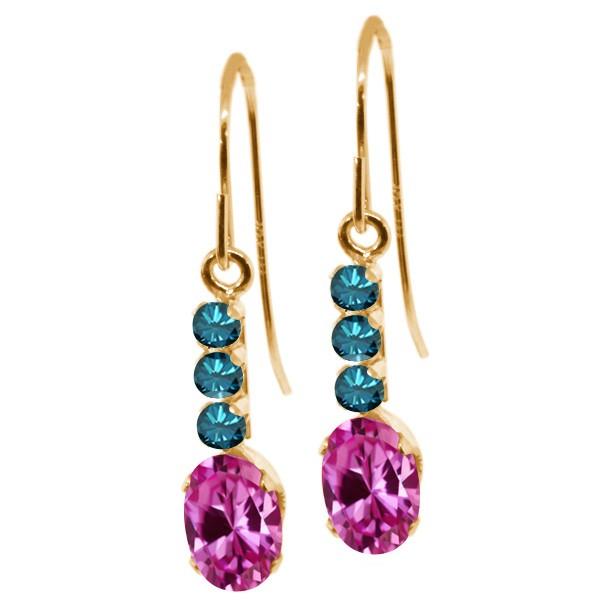 シンセティック ピンクサファイア ピアス レディース 10金 イエローゴールド 9月 誕生石 お守り 誕生日プレゼント 女性 アレルギー対応 ブランド 揺れる