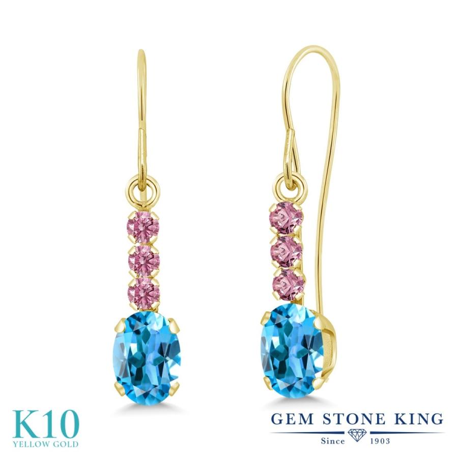 天然 スイスブルートパーズ ピアス レディース 10金 イエローゴールド 天然石 11月 誕生石 お守り 誕生日プレゼント 女性 アレルギー対応 ブランド