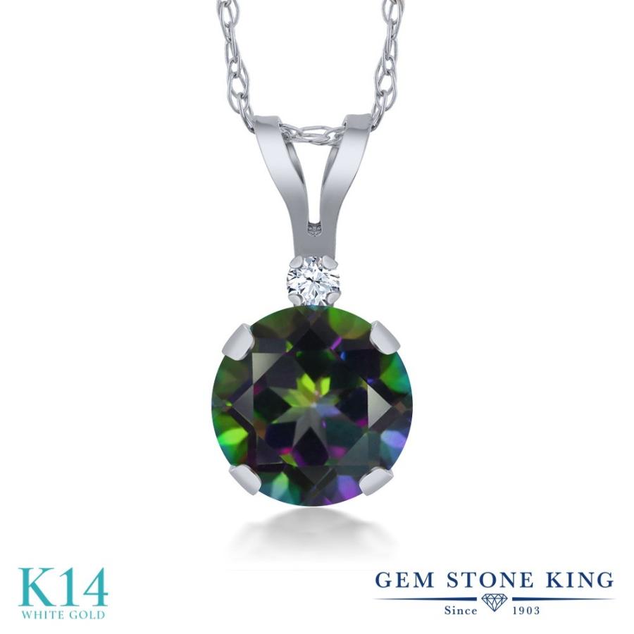 K18WGミスティックトパーズネックレス 6mm ベネチアン0.7mm40㎝ K18WGミスティックトパーズネックレス 6mm ベネチアン0.7mm40㎝ K18WG