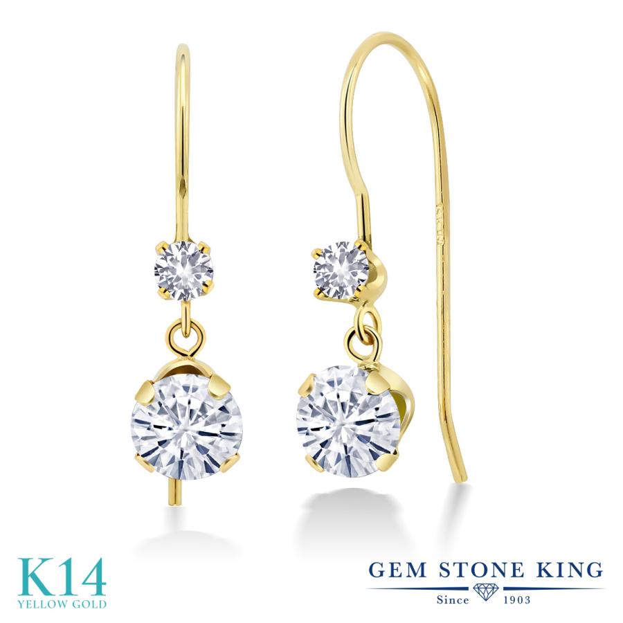 モアサナイト ピアス レディース 14金 イエローゴールド Forever Brilliant プレゼント 女性 アレルギー対応 ブランド 揺れる モアサナイト ピアス レディース 14金 イエローゴールド Forever