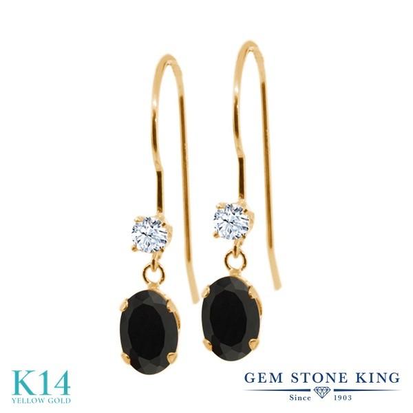 天然 オニキス ピアス レディース 14金 イエローゴールド 天然石 8月 誕生石 お守り 誕生日プレゼント 女性 アレルギー対応 ブランド 揺れる