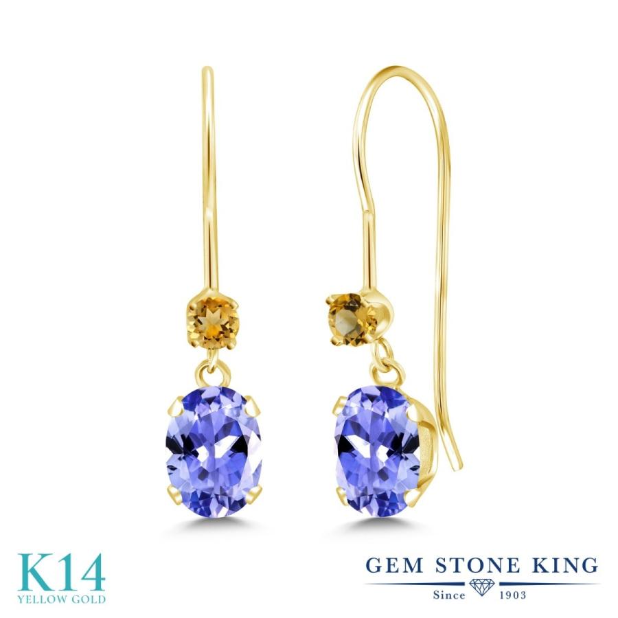 天然 タンザナイト ピアス レディース 14金 イエローゴールド 天然石 12月 誕生石 お守り 誕生日プレゼント 女性 アレルギー対応 ブランド 揺れる