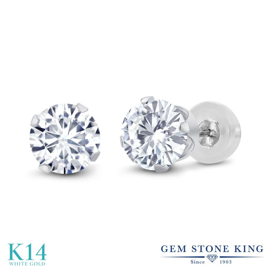 ピアス レディース モアサナイト Forever Brilliant 14金 ホワイトゴールド プレゼント 女性 ブランド(16606円)