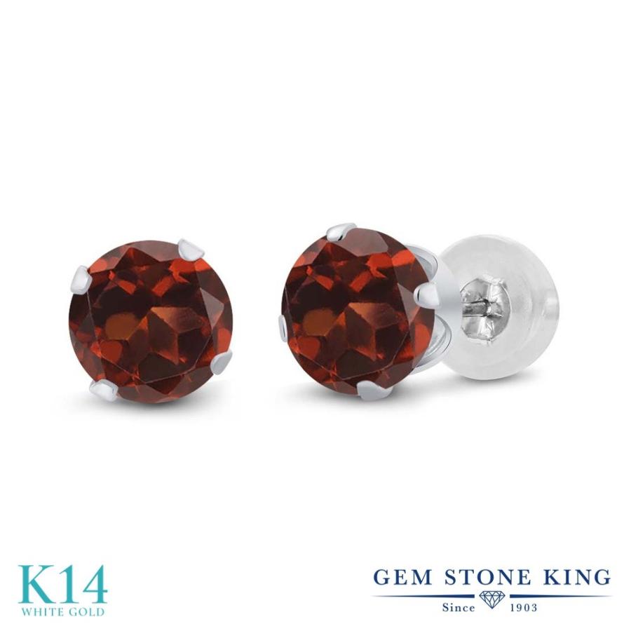 天然 ガーネット ピアス レディース 14金 ホワイトゴールド 天然石 1月 誕生石 お守り 誕生日プレゼント 女性 アレルギー対応 ブランド