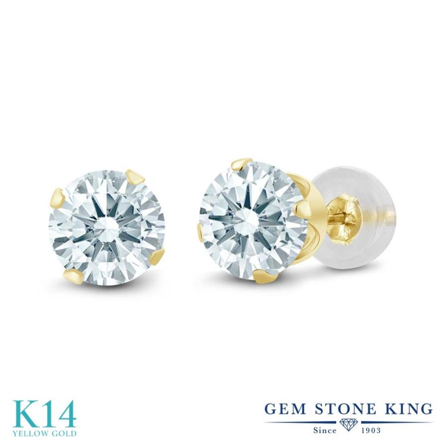 ホワイト ジルコニア ピアス レディース 14金 イエローゴールド CZ プレゼント 女性 アレルギー対応 ブランド