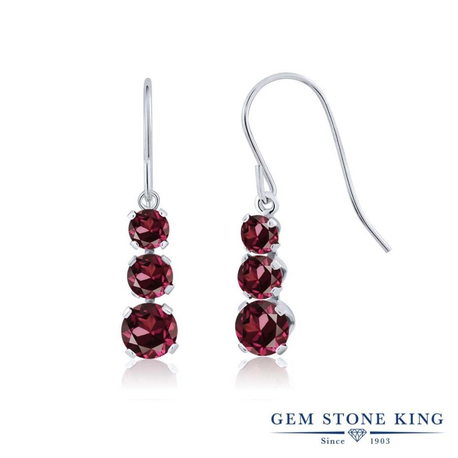 天然 ロードライト ガーネット ピアス レディース 天然石 お守り アレルギー対応 ブランド 揺れる