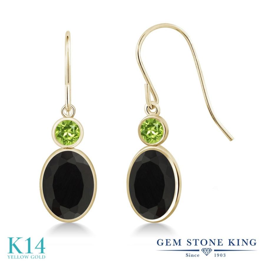 天然 オニキス ピアス レディース 14金 イエローゴールド 天然石 8月 誕生石 お守り 誕生日プレゼント 女性 アレルギー対応 ブランド 揺れる