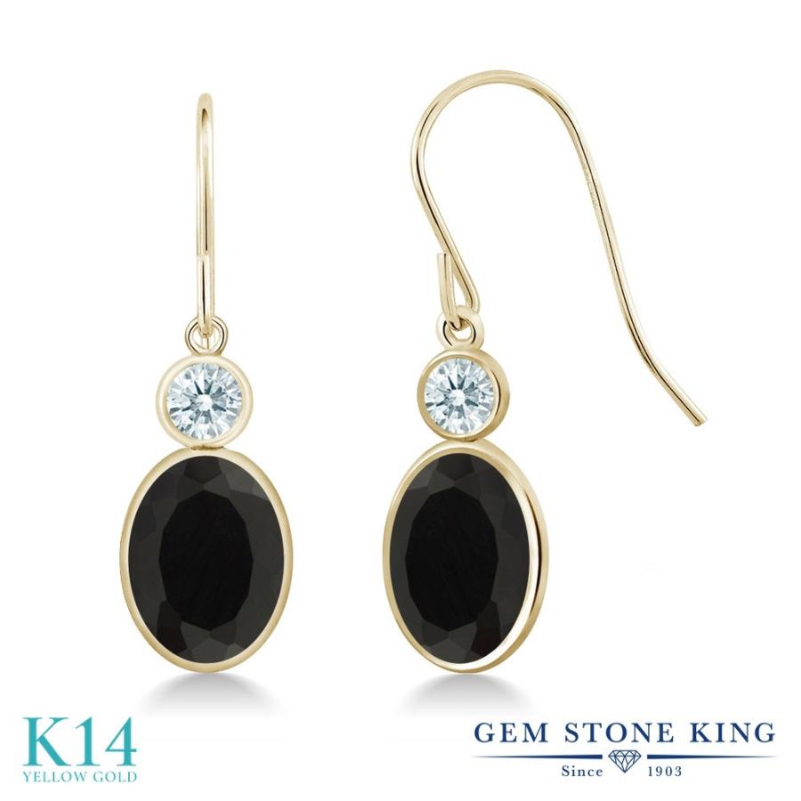 天然 オニキス ピアス レディース 14金 イエローゴールド 天然石 8月 誕生石 お守り 誕生日プレゼント 女性 アレルギー対応 ブランド 揺れる