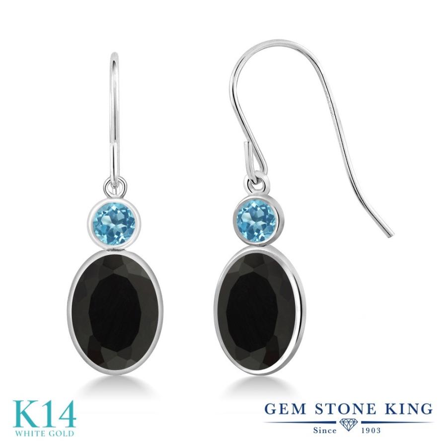 天然 オニキス ピアス レディース 14金 ホワイトゴールド 天然石 8月 誕生石 お守り 誕生日プレゼント 女性 アレルギー対応 ブランド 揺れる