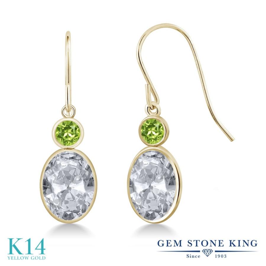 天然 ホワイトトパーズ ピアス レディース 14金 イエローゴールド 天然石 11月 誕生石 お守り 誕生日プレゼント 女性 アレルギー対応 ブランド 揺れる