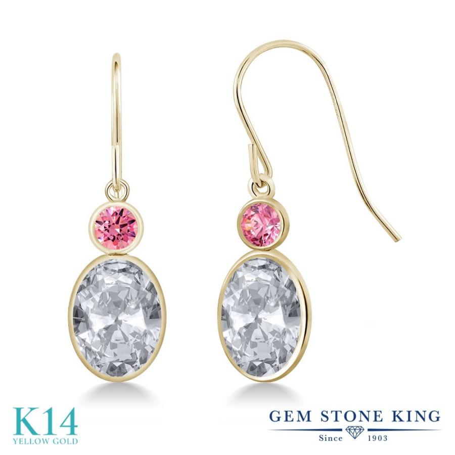 天然 ホワイトトパーズ ピアス レディース 14金 イエローゴールド 天然石 11月 誕生石 お守り 誕生日プレゼント 女性 アレルギー対応 ブランド 揺れる