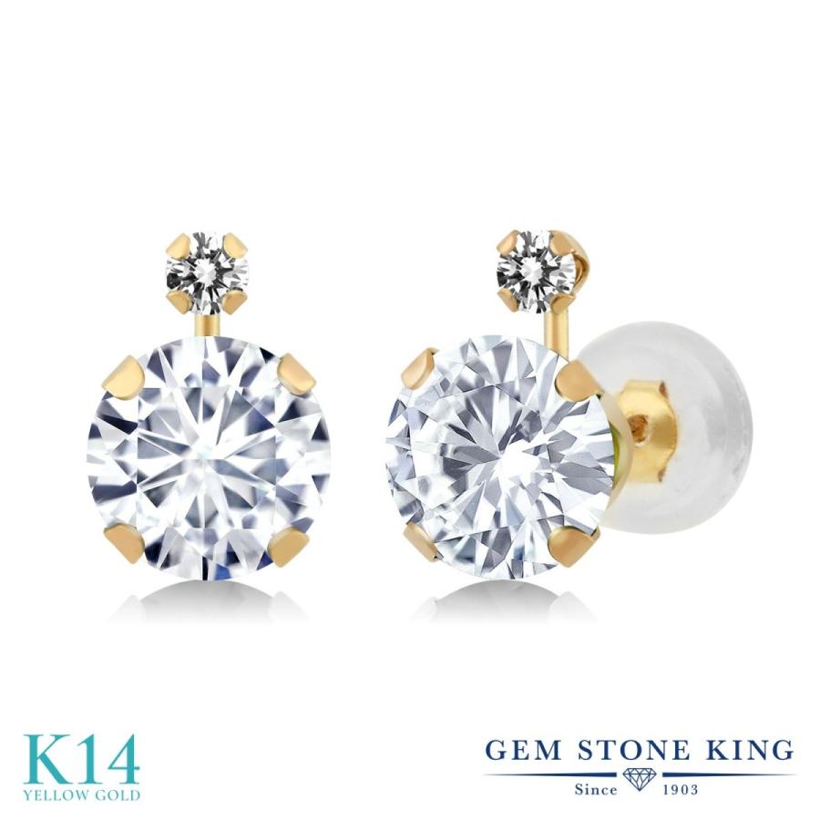 Forever One Ghi モアサナイト ピアス レディース 天然 ダイヤモンド 14金 イエローゴールド スタッド 金属アレルギー対応 Www Olhodaguadocasado Al Gov Br