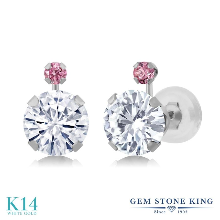 ピアス レディース モアサナイト Forever One GHI 14金 ホワイトゴールド プレゼント 女性 ブランド