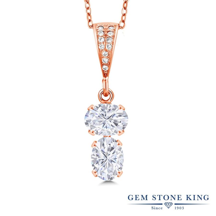 モアサナイト ネックレス レディース ピンクゴールド 加工 Forever Classic プレゼント 女性 ブランド