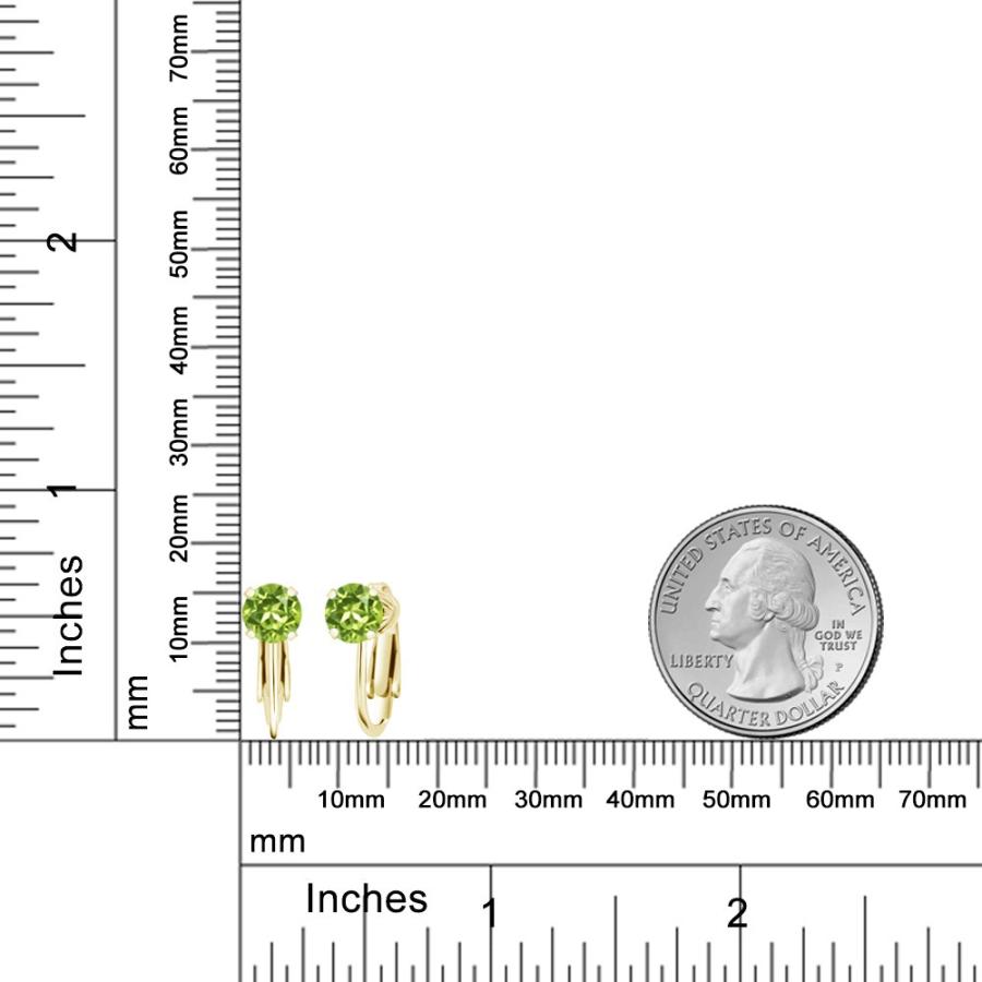 天然 ペリドット イヤリング レディース ノンホールピアス イエローゴールド 加工 天然石 8月 誕生石 お守り 誕生日プレゼント 女性 40代 50代｜gemstoneking｜03