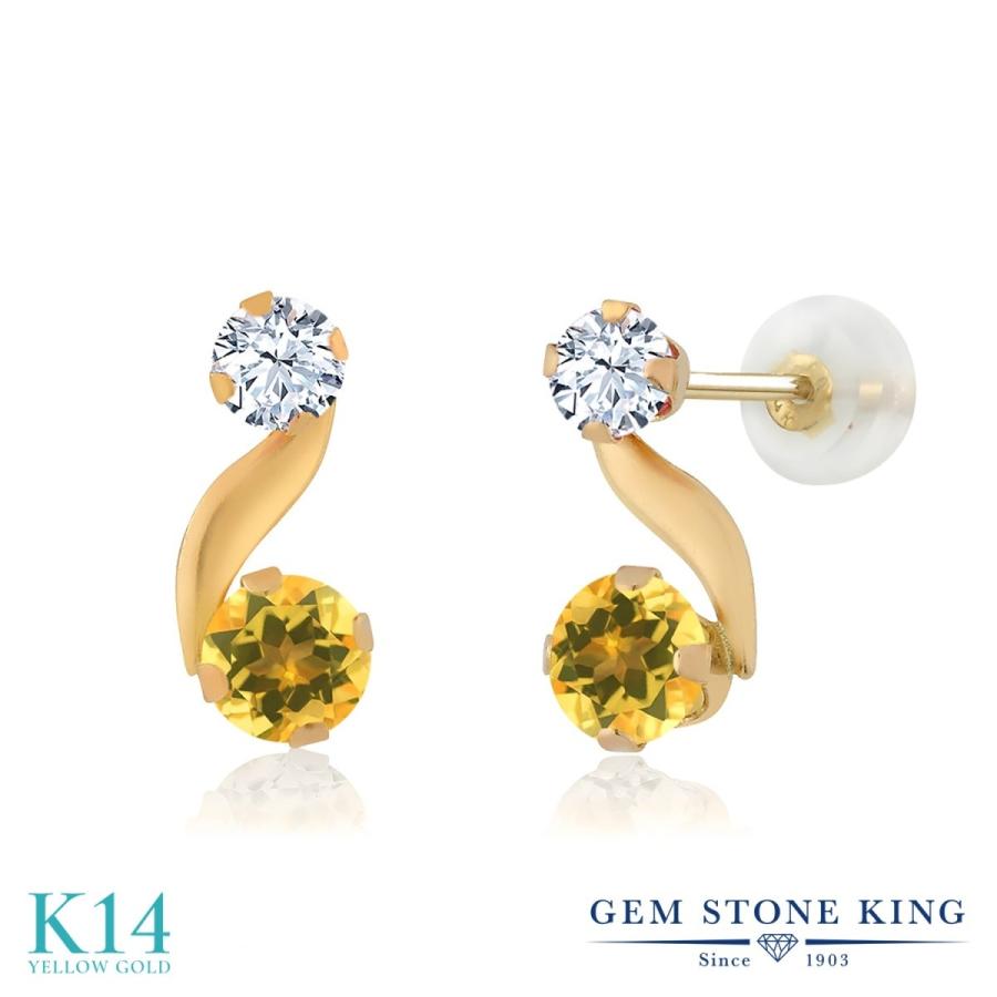 商品情報 11月の誕生石 天然のシトリンを贅沢に使った小粒のスタッドピアス 0 26カラット 天然シトリン 4mm X 4mm 0 13カラット 合成ホワイトサファイア 3mm X 3mm 総カラット数 0 78カラット 合計 4粒 金属の素材 イエローゴールド 14金