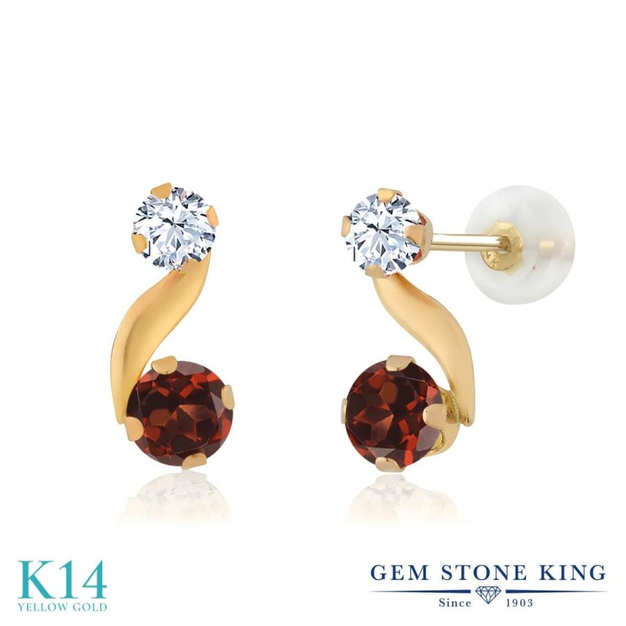 天然 ガーネット ピアス レディース 14金 イエローゴールド 天然石 1月 誕生石 お守り 誕生日プレゼント 女性 アレルギー対応 ブランド