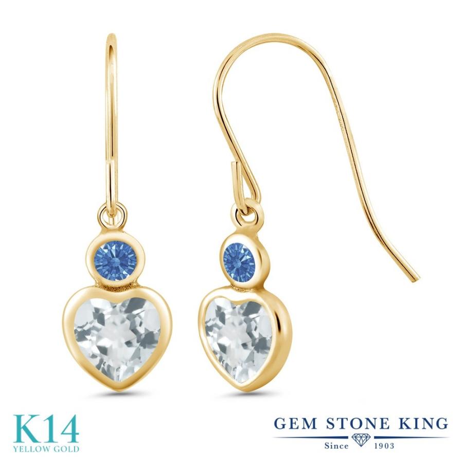 天然 アクアマリン ピアス レディース 14金 イエローゴールド 天然石 3月 誕生石 お守り 誕生日プレゼント 女性 アレルギー対応 ブランド 揺れる