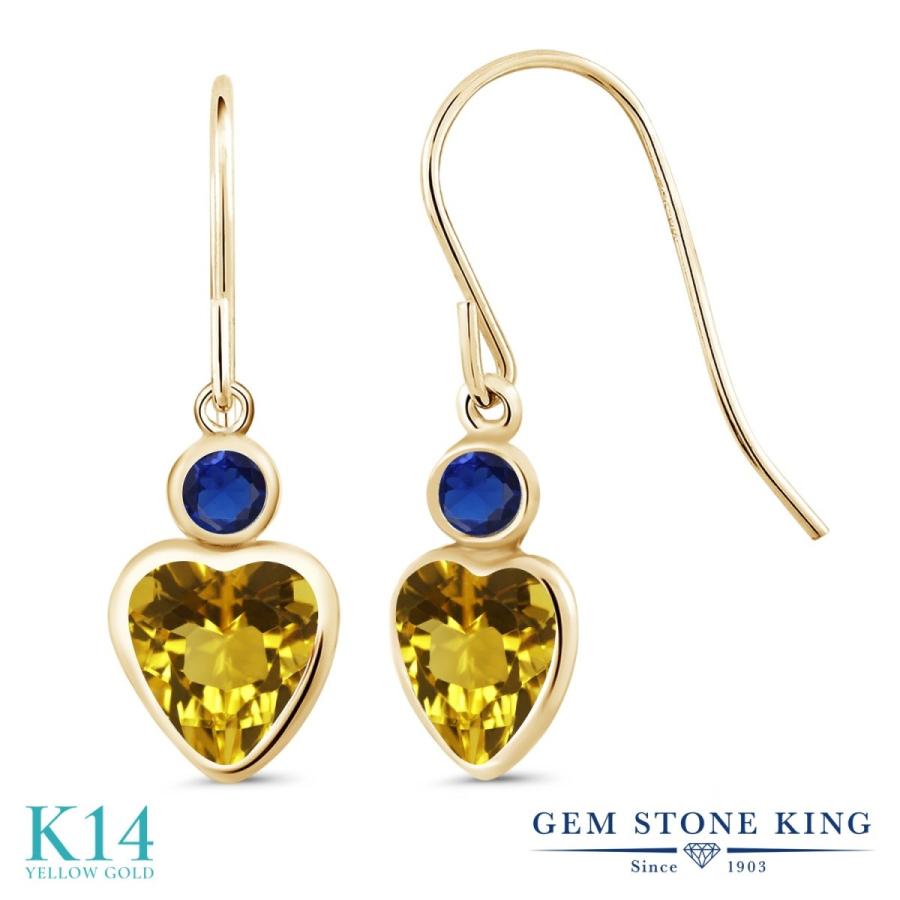 天然 シトリン ピアス レディース 14金 イエローゴールド 天然石 11月 誕生石 お守り 誕生日プレゼント 女性 アレルギー対応 ブランド 揺れる