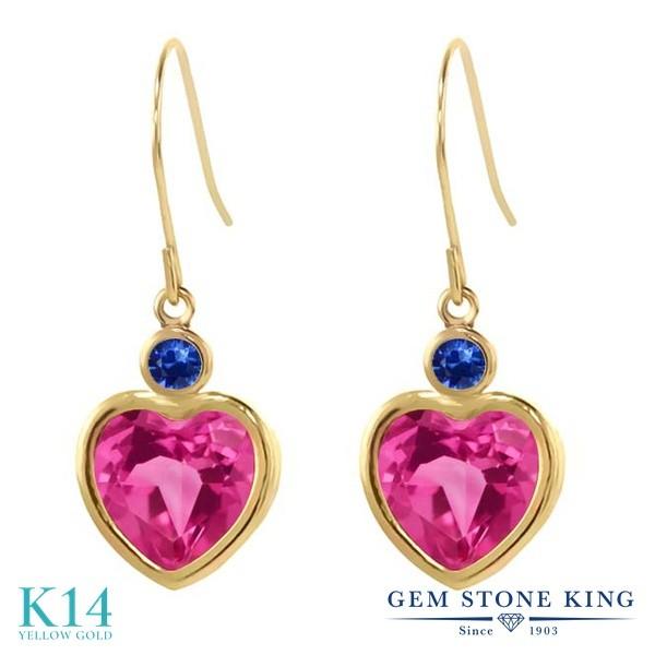 天然 ミスティック トパーズ ピアス レディース 14金 イエローゴールド 天然石 お守り アレルギー対応 ブランド 揺れる