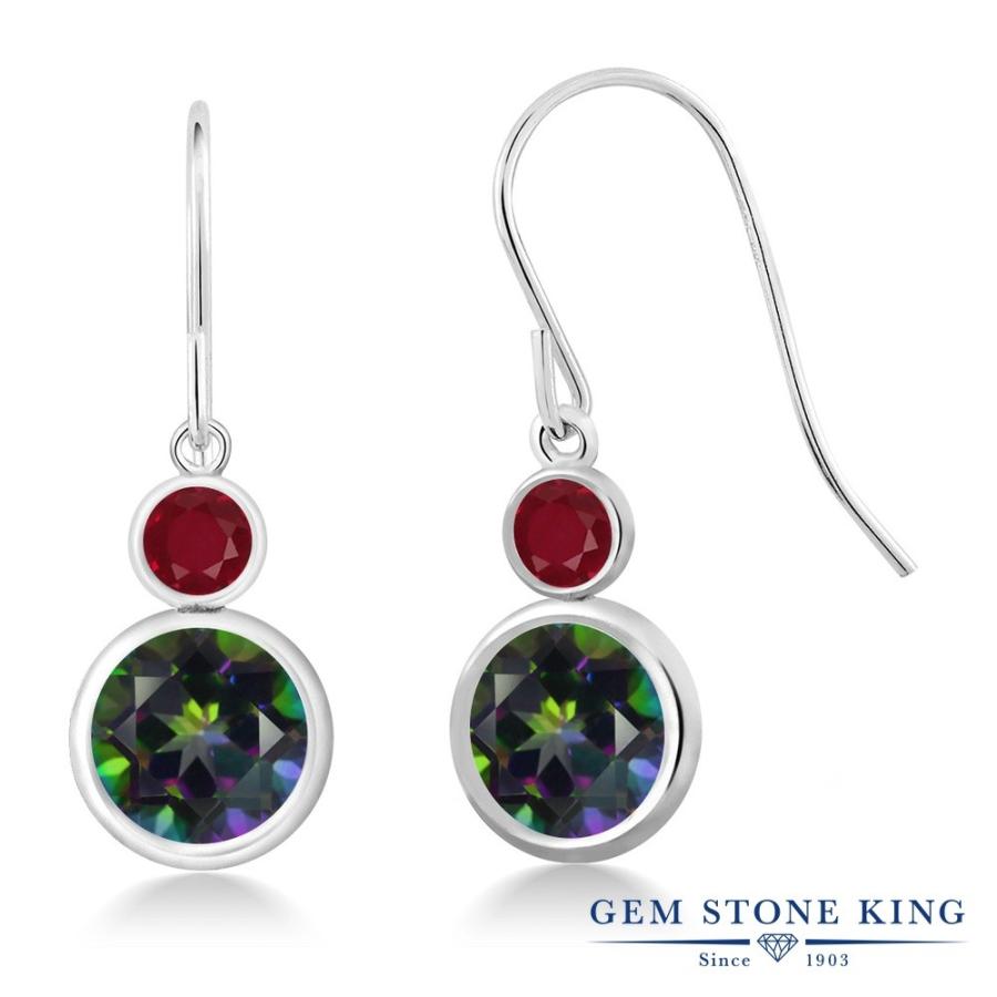 天然 ミスティック トパーズ ピアス レディース 天然石 お守り アレルギー対応 ブランド 揺れる