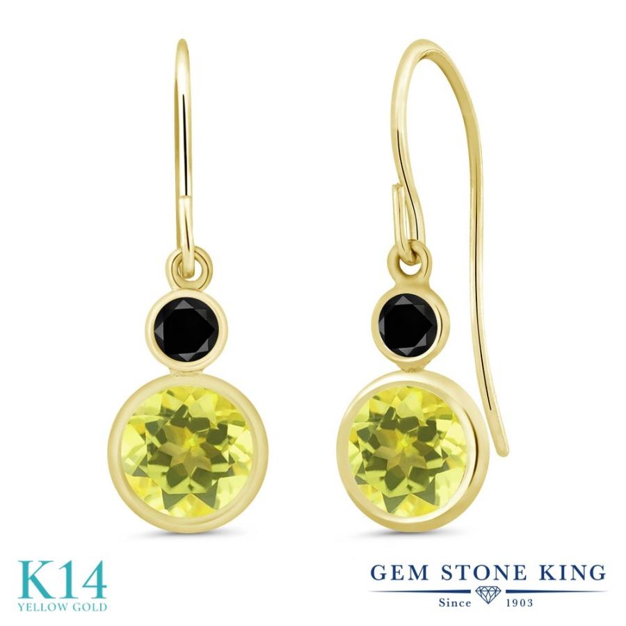 天然 ミスティック トパーズ ピアス レディース 14金 イエローゴールド 天然石 お守り アレルギー対応 ブランド 揺れる