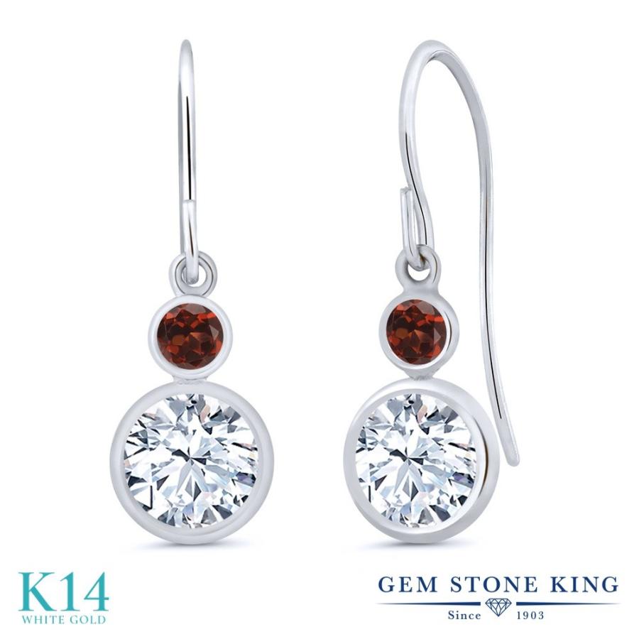 シンセティック ホワイトサファイア ピアス レディース 14金 ホワイトゴールド 9月 誕生石 お守り 誕生日プレゼント 女性 アレルギー対応 ブランド 揺れる