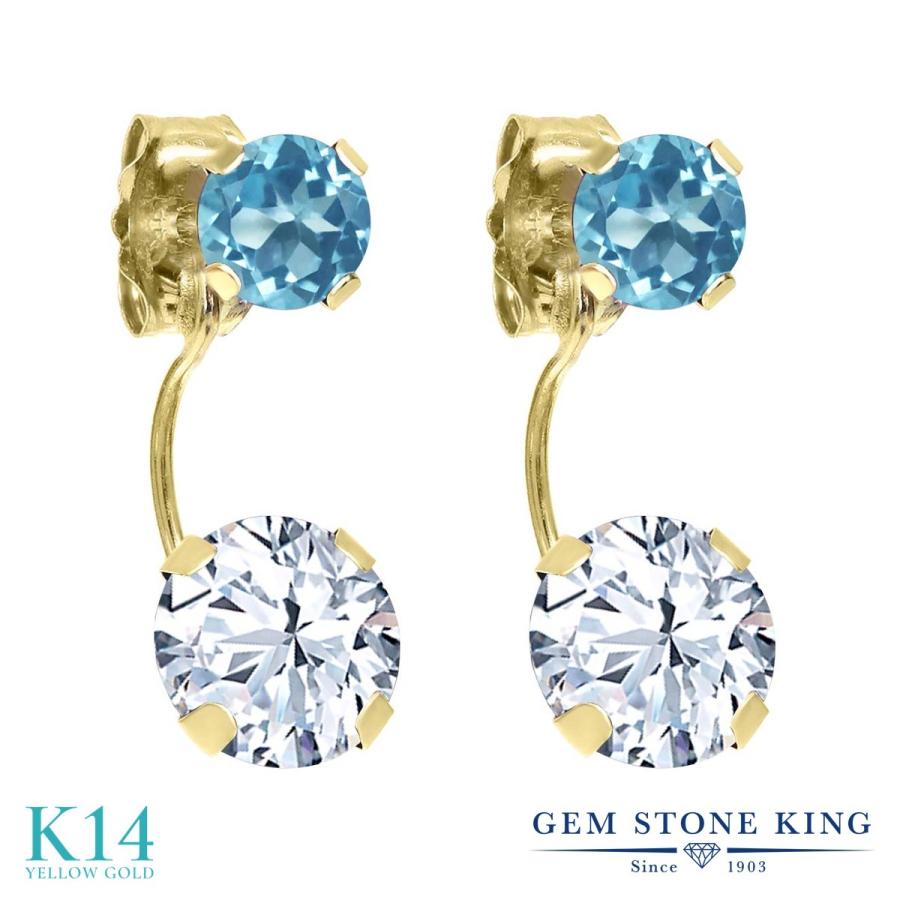 ホワイト ジルコニア ピアス レディース 14金 イエローゴールド CZ プレゼント 女性 アレルギー対応 ブランド
