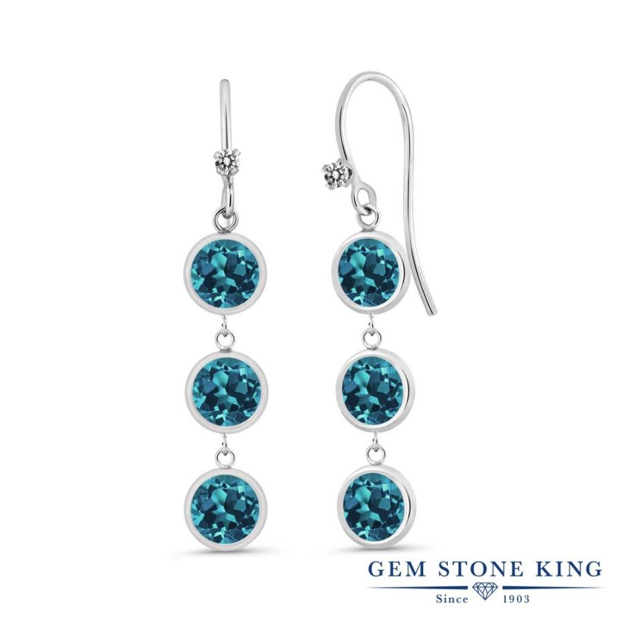 天然 ロンドンブルートパーズ ピアス レディース 天然石 11月 誕生石 お守り 誕生日プレゼント 女性 アレルギー対応 ブランド 揺れる