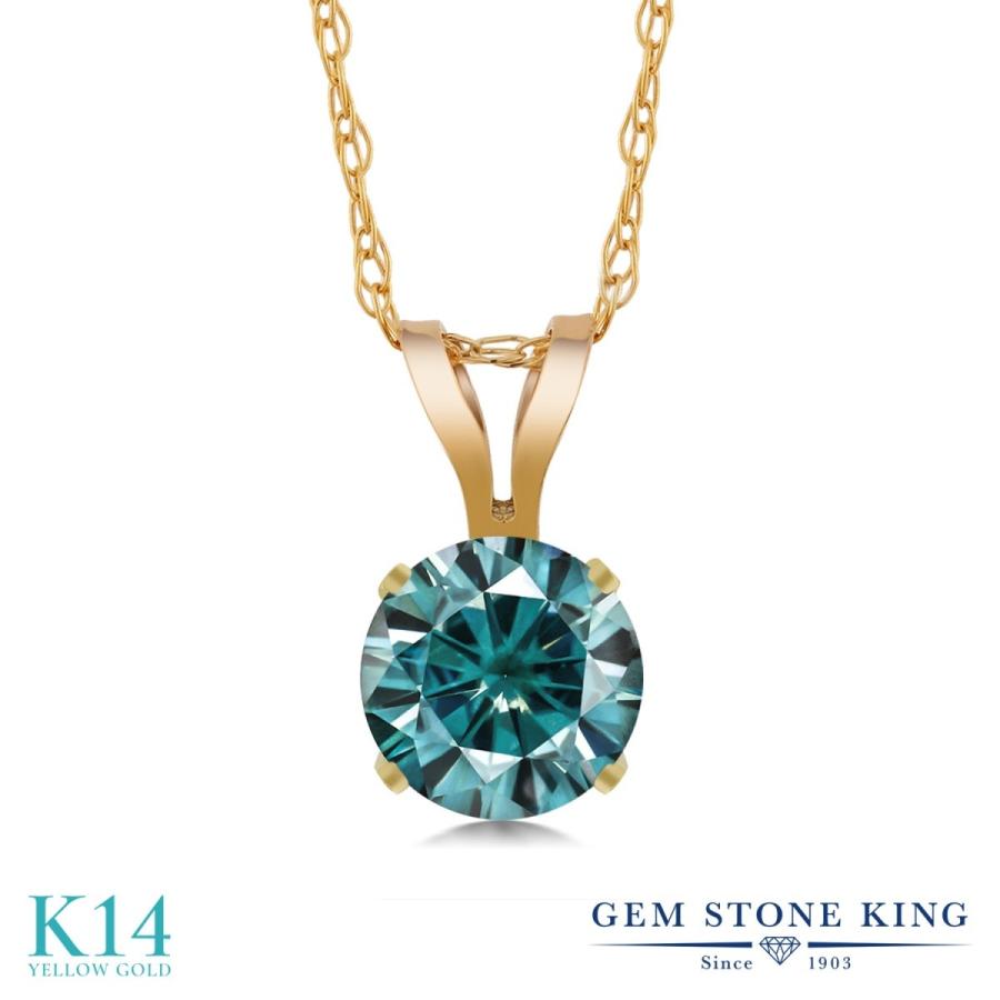 ブルー モアサナイト ネックレス レディース 14金 イエローゴールド プレゼント 女性 ブランド 証明書付きモアサナイト×S925 クマネックレストップ＋高級チェーン無料