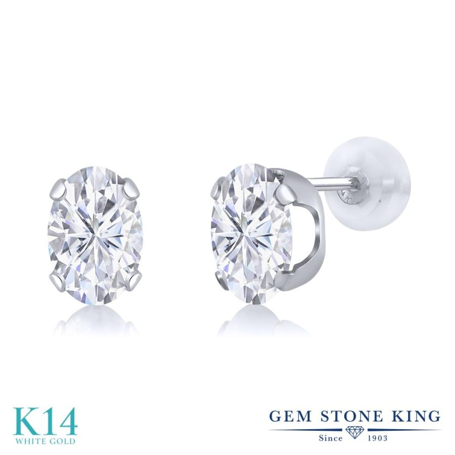 ピアス レディース モアサナイト Forever One GHI 14金 ホワイトゴールド プレゼント 女性 ブランド(116600円)