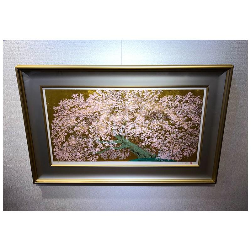 中島 千波 阿蘇一心行の櫻 150部限定 シルクスクリーン+本金箔