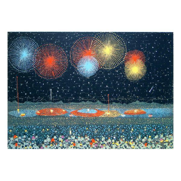 【真作】山下清「長岡の花火」リトグラフ 絵画家 限定300部 額装269/300 山下 清 【長岡の花火】リトグラフ／限定300部／新品額装／送料無料