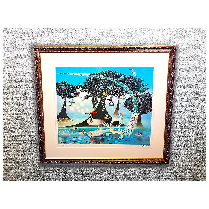 藤城清治、【生きるよろこび】、希少な額装用画集より、状態良好、新品額装付 藤城清治「生きるよろこび」 画集画 A4新品額入り｜Yahoo!フリマ