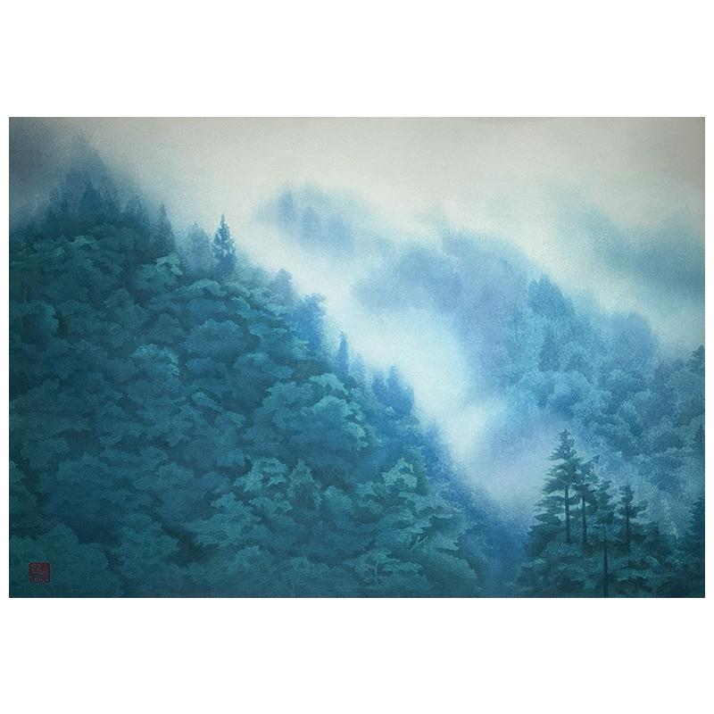 若干波うちアリ格安 東山魁夷 山雲 リトグラフ 東山すみ承認作 新復刻