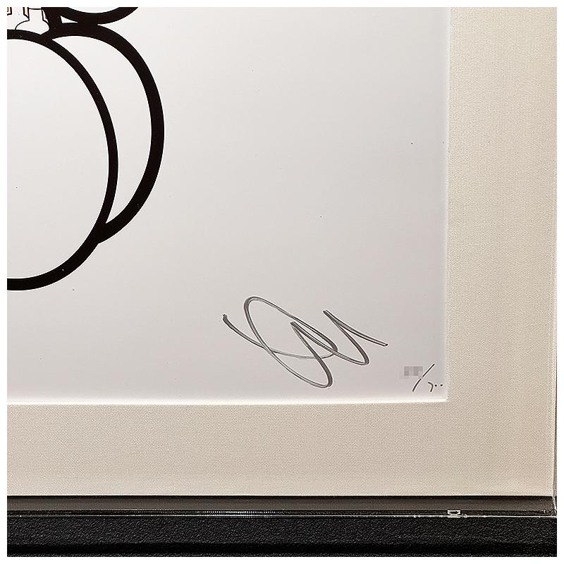 村上隆 × おすわりドラえもん「えへへ」限定枚数300部 ポスター作品 村上隆 おすわりドラえもん〜えへへ 特注アクリル額装 直筆