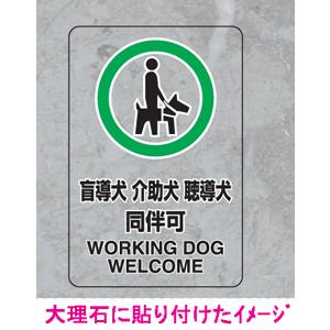 JIS規格安全標識 透明ステッカー（大） 盲導犬 介助犬 聴導犬 同伴