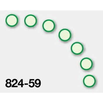 蓄光ステッカー　●緑枠（７枚１組） 50mmφ　824-59｜genba-anzen
