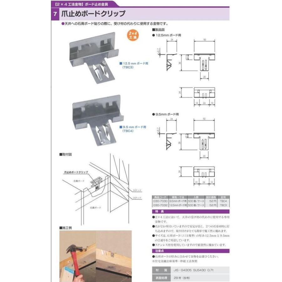 カナイ 爪止めボードクリップ 12.5mm (500個/ケース） : 現場