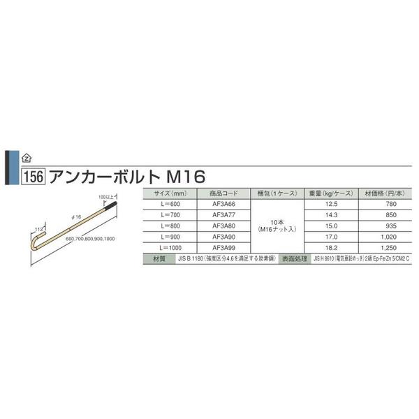 Zアンカーボルト A-60 M16×600 : 現場リズム - 通販 - Yahoo!ショッピング