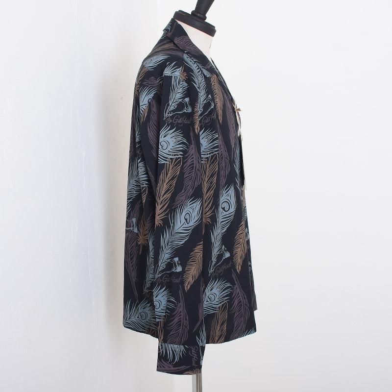 極美 24SS GLADHAND ピーコック羽ペン総柄 長袖シャツ オレンジ L 極美 24SS GLADHAND ピーコック羽ペン総柄 長袖シャツ オレンジ