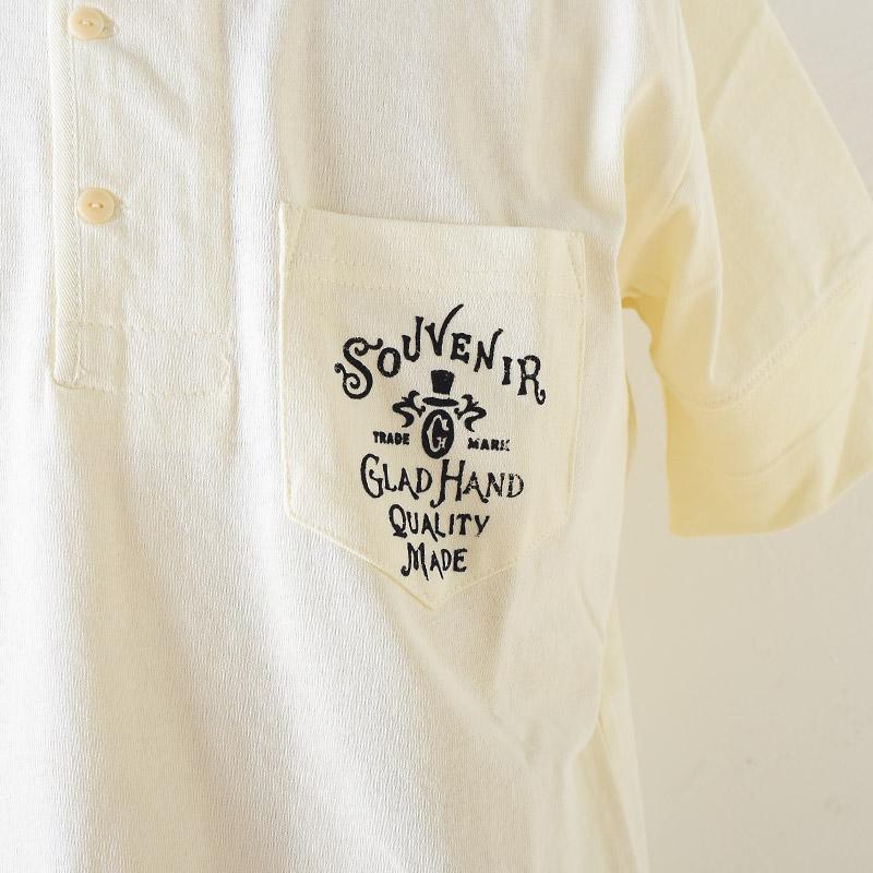 GLAD HAND グラッド ハンド GLAD TIMES - S/S HENRY T-SHIRTS ヘンリー Tシャツ WT ホワイト | GLAD HAND | 01
