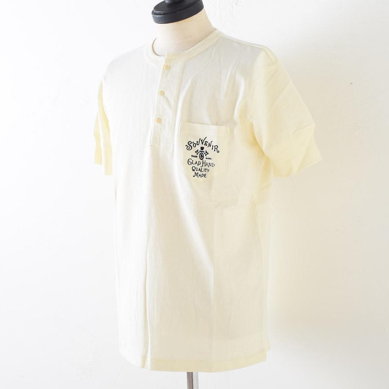 GLAD HAND グラッド ハンド GLAD TIMES - S/S HENRY T-SHIRTS ヘンリー Tシャツ WT ホワイト | GLAD HAND | 03
