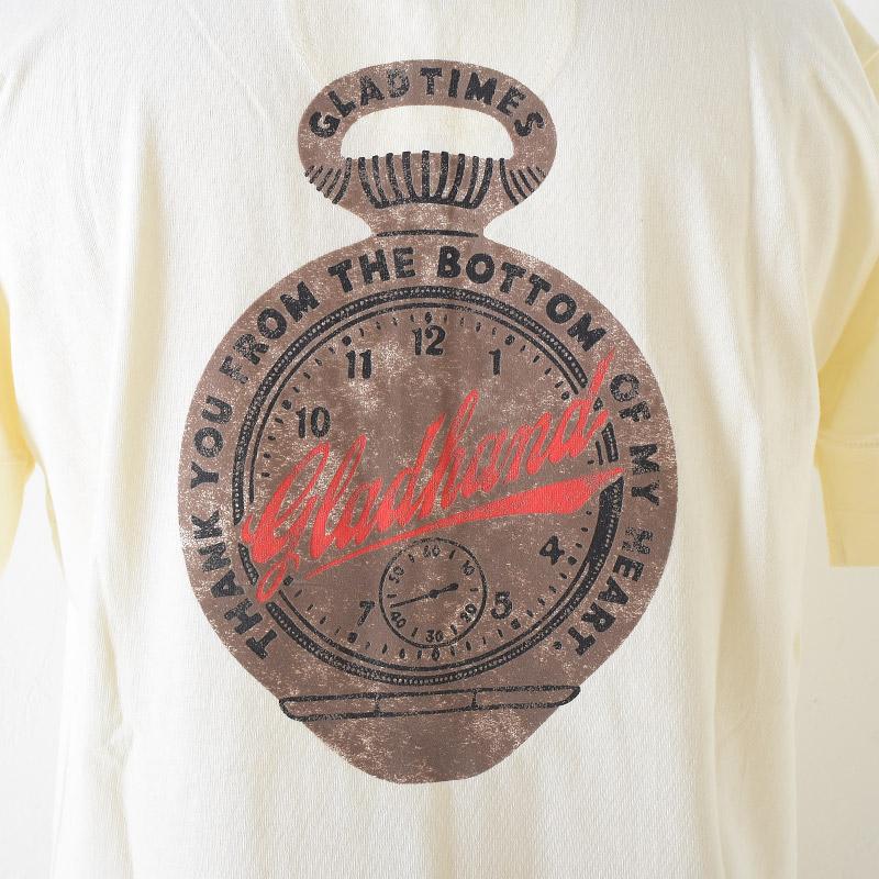 GLAD HAND グラッド ハンド GLAD TIMES - S/S HENRY T-SHIRTS ヘンリー Tシャツ WT ホワイト | GLAD HAND | 05