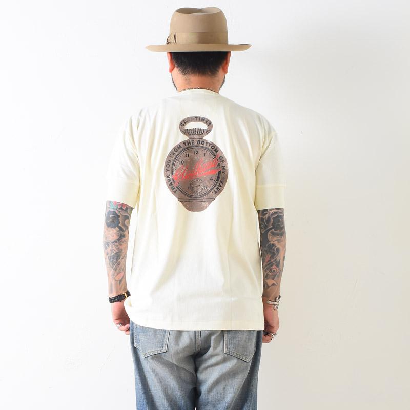 GLAD HAND グラッド ハンド GLAD TIMES - S/S HENRY T-SHIRTS ヘンリー Tシャツ WT ホワイト | GLAD HAND | 08