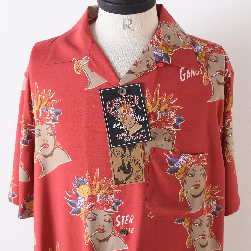 GANGSTERVILLE ギャングスタービル CARMEN - S/S SHIRTS RED 半袖