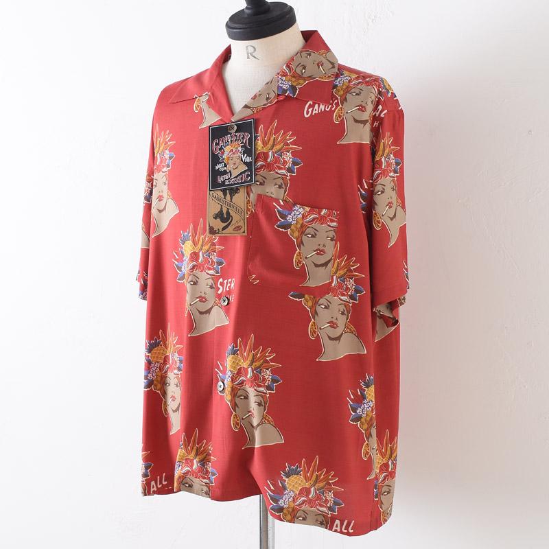 GANGSTERVILLE（ギャングスタービル） CARMEN - S/S SHIRTS RED 半袖