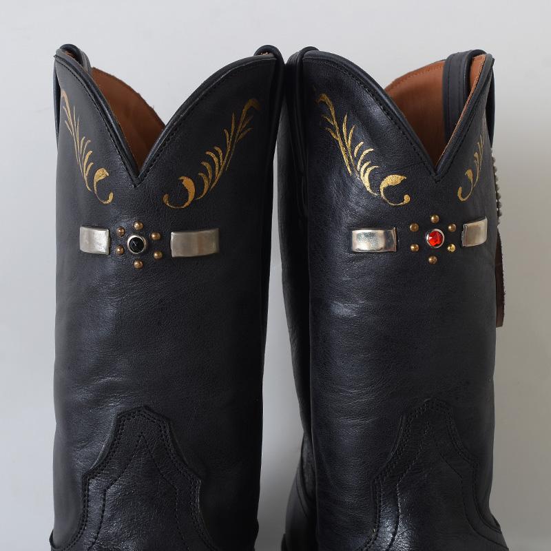 GLAD HAND グラッド ハンド × HTC PECOS BOOT "HANDPAINT" BLK コラボ 別注  ペコスブーツ ハンドペイントの画像