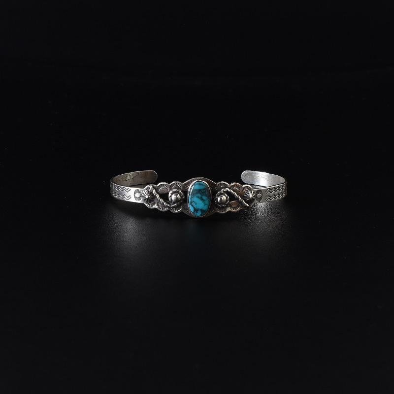 【値下げ】80年代　vintage バングル　Navajo ナバホ NAVAJO ナバホ インレイ シルバーバングル 中古・古着通販】Navajo