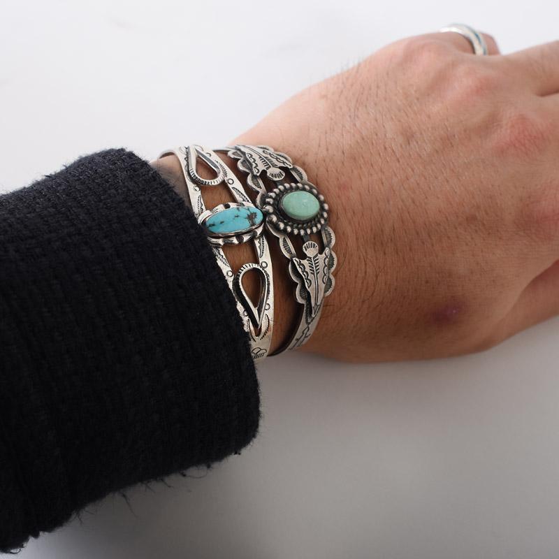 NAVAJO Vintage Fred Harvey Silver Products Cuff Bracelet